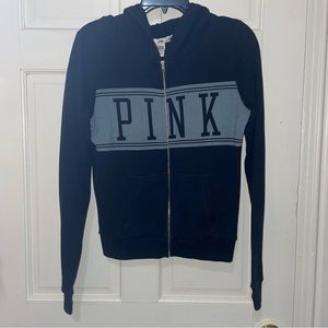 PINK Black Zip Up Sweatshirt